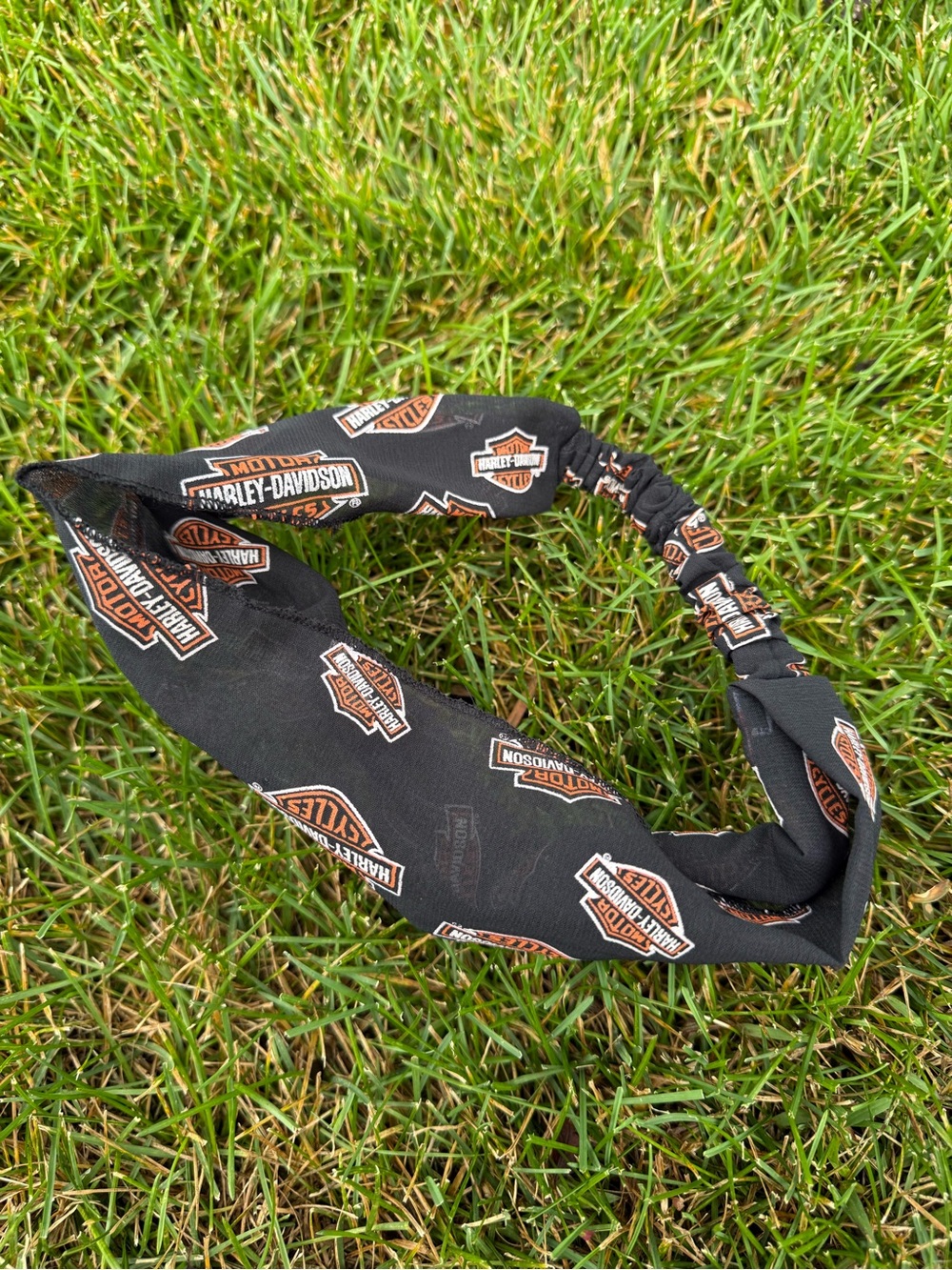Harley-Davidson Black and Orange Logo Headwrap